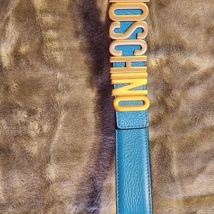 AUTHENTIC Moschino leather belt- blue